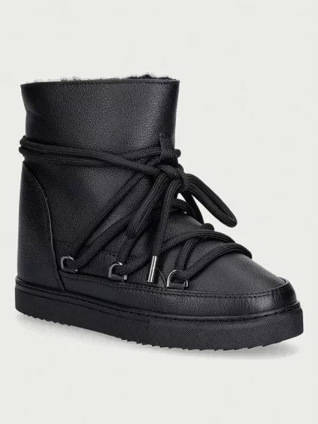 Inuikii Full Leather Wedge cizme de zăpadă pentru femei din piele negru