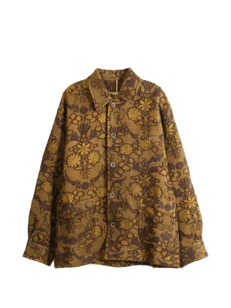 Geacă Uma Wang cu model floral din jacard maro