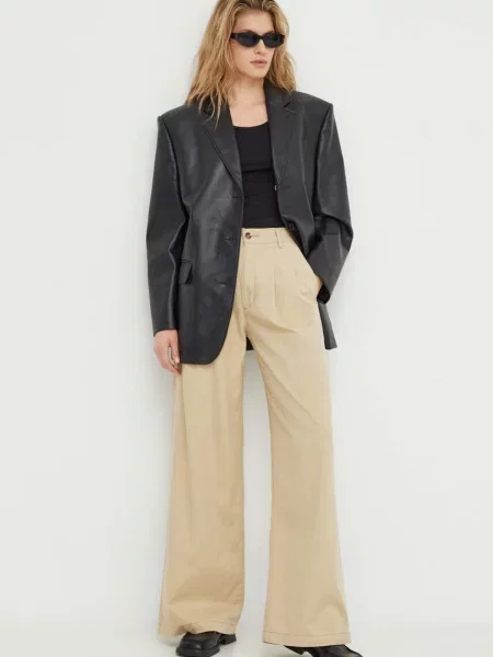 Levi's Hlače PLEATED WIDELEG bež