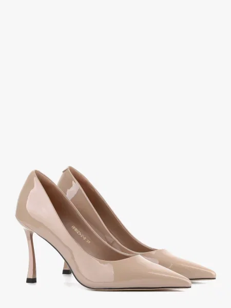 Кожаные лаковые туфли Leberdes бежевые