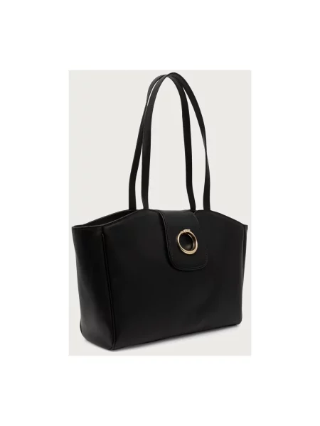 Trussardi torebka shopper skórzana czarna