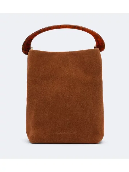 Top Dries Van Noten din piele de căprioară maro