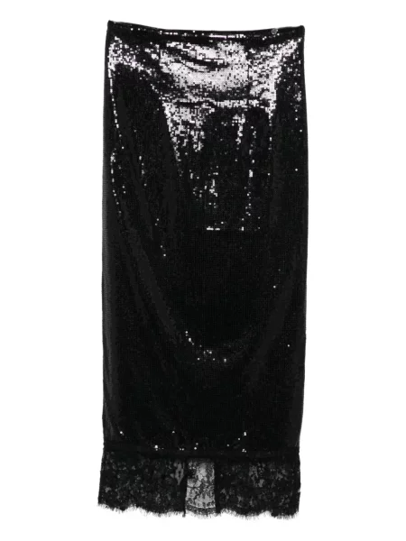 Fustă Nissa cu paiete din dantelă negru