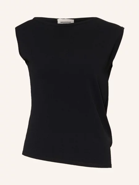 Pletený pletený top Weekend Max Mara černý