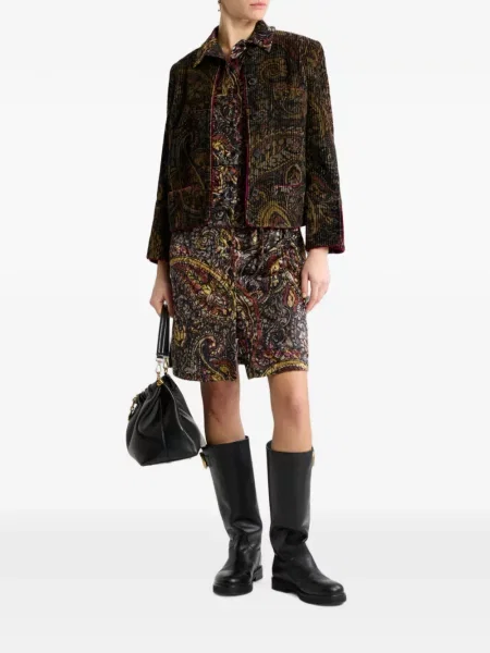 Rochie tip cămașă Etro cu model floral negru