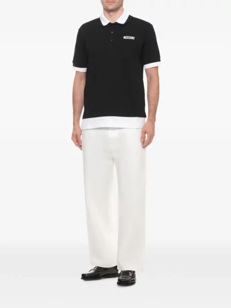 Polo Moschino με κέντημα μαύρο