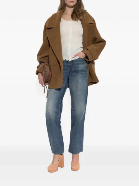 Top Chloé tricotate alb