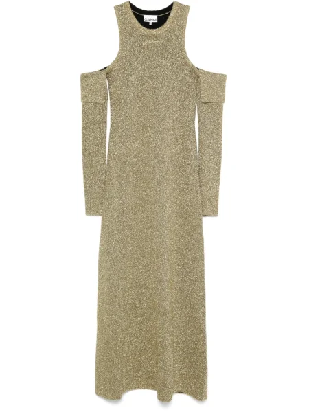 Rochie maxi Ganni de costum auriu
