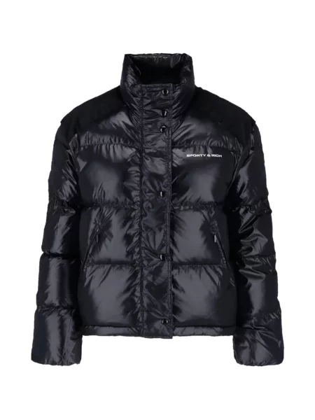 Matlasat geacă Sporty & Rich de catifea negru