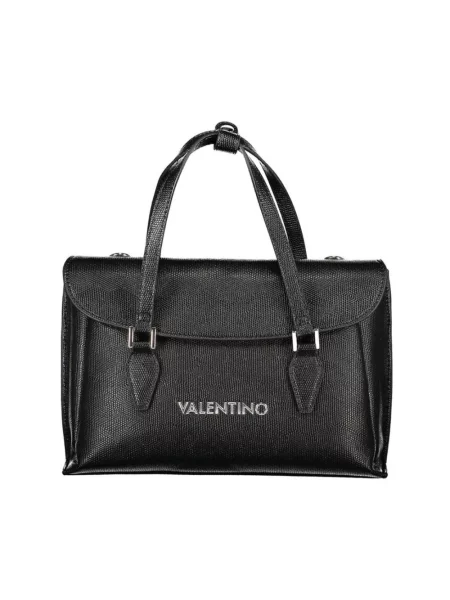 Lniana torebka Valentino By Mario Valentino czarna