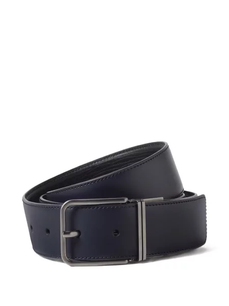 Curea Zegna din piele reversibilă albastru