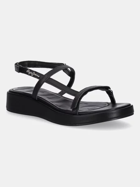 Кожени сандали Pepe Jeans HARU MIX черно