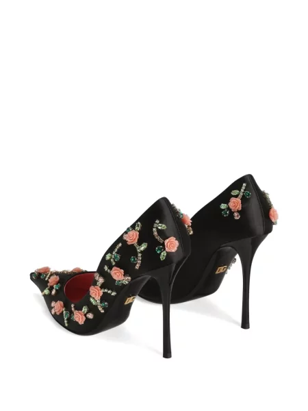 Pantofi cu toc Dolce & Gabbana din satin negru