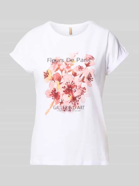 T-shirt z nadrukiem z motywem model RINA' Soyaconcept biała