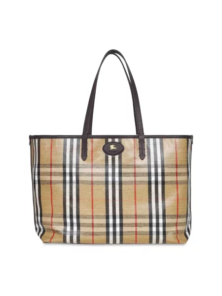 Shopperka Burberry skórzana beżowa