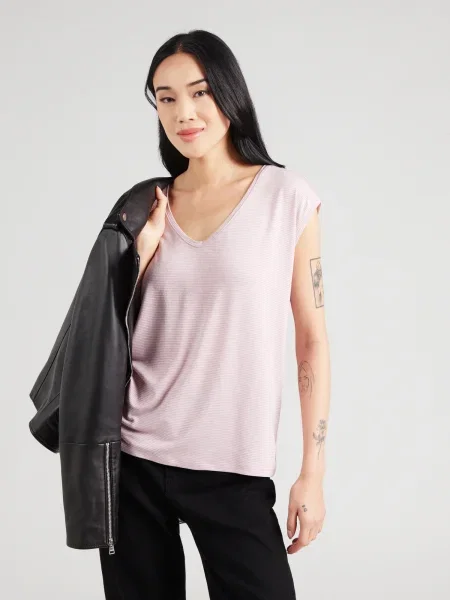 Tricou Pieces cu dungi violet