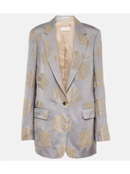 Blazer Dries Van Noten s potiskom iz žakarda modra