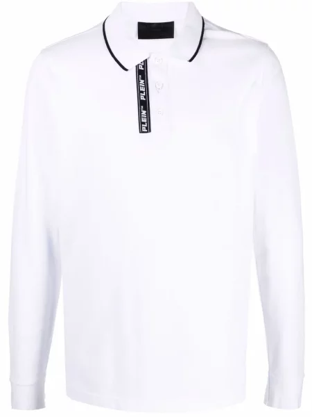Polo Philipp Plein cu broderie alb