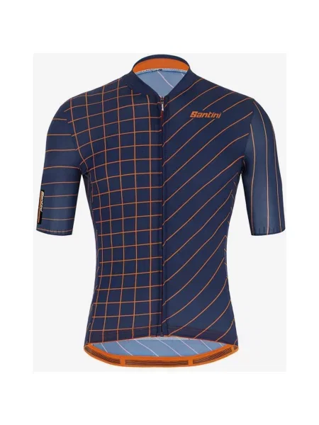 Koszulka z krótkim rękawem Santini Eco Sleek Dinamo granatowo-pomarańczowa Corte Sleek XS niebieska