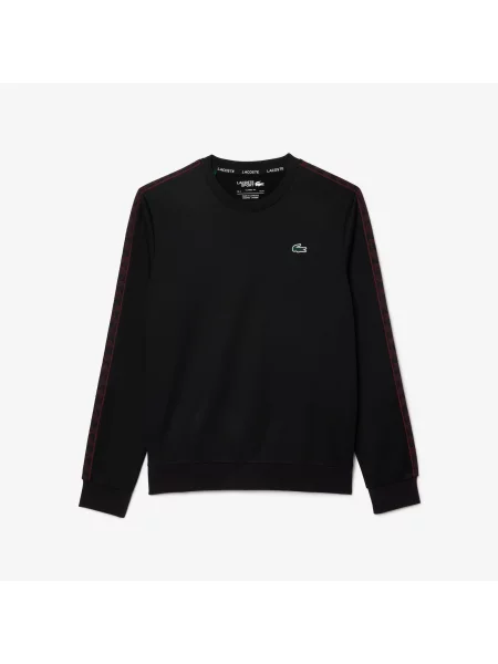 Lacoste Bluza Z Okrągłym Dekoltem Z Nadrukiem Classic Fit czarna