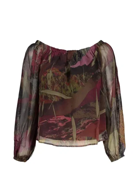 Bluză Desigual cu imagine cu imprimeu abstract verde