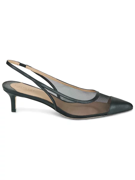 Pantofi cu toc Lauren Ralph Lauren slingback negru