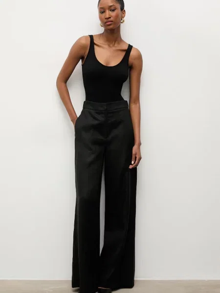 Answear.LAB pantaloni pentru femei din in negru