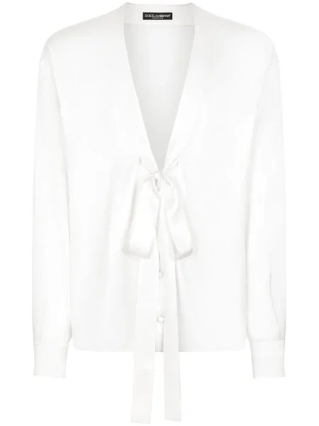 Košile Dolce & Gabbana s mašlí bílá