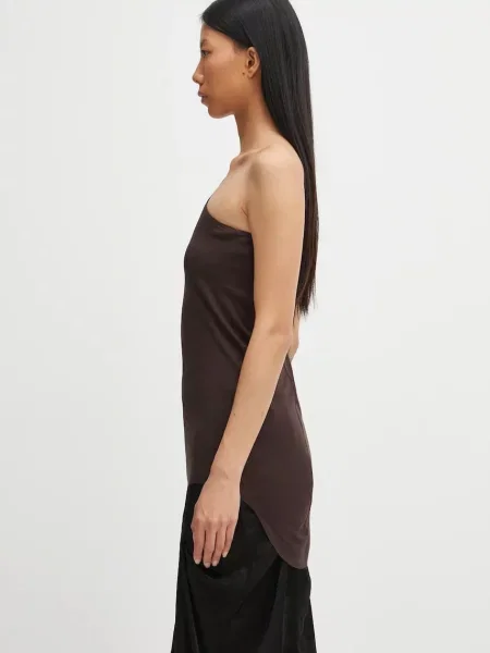 Топ Rick Owens Lilies One Shoulder Tank коричневий