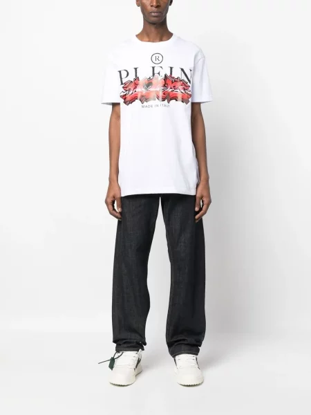 Tričko Philipp Plein s potiskem bílé