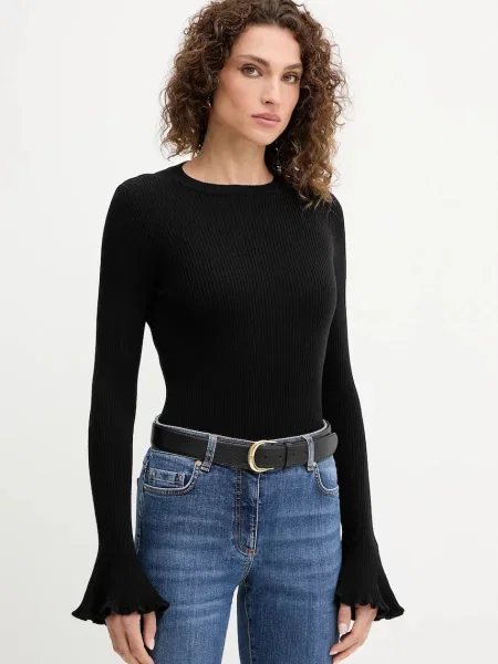 Luisa Spagnoli pulover de lână light negru