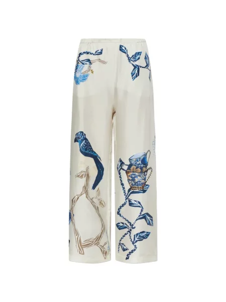 Pantaloni Munthe de mătase cu imagine