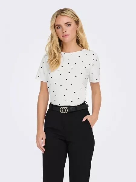 JDY Tricou JDYSOFIA negru alb
