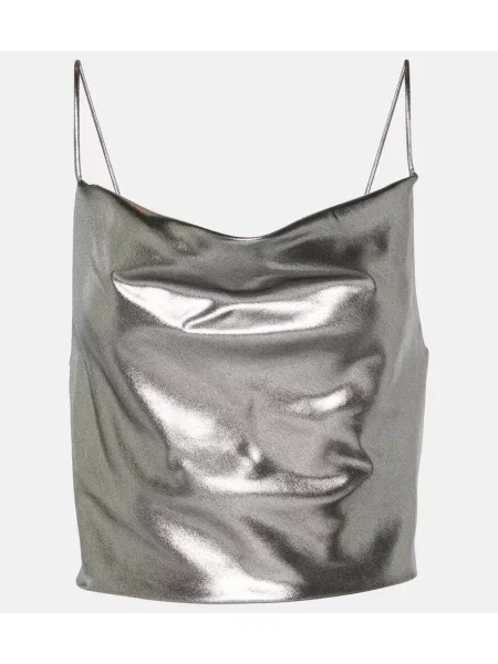 Top Rotate Birger Christensen drapowany srebrny