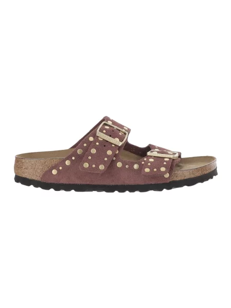 Klapki Birkenstock zamszowe czerwone