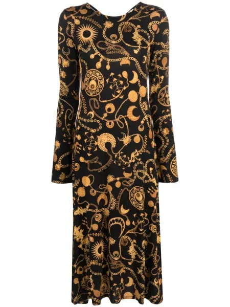 Rochie midi Marine Serre cu imagine până la genunchi de costum negru