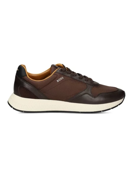 Sneakersy Boss skórzane brązowe