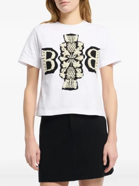 Tricou Barrie din cașmir alb