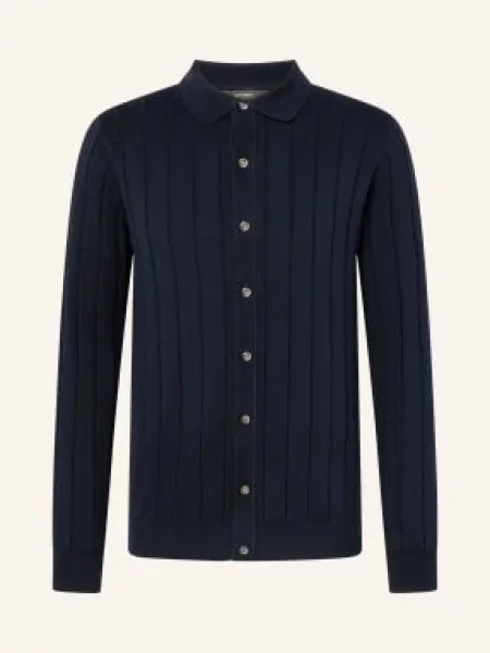 Windsor. Pletená Košile Cashmilo Slim Fit tmavě modrá