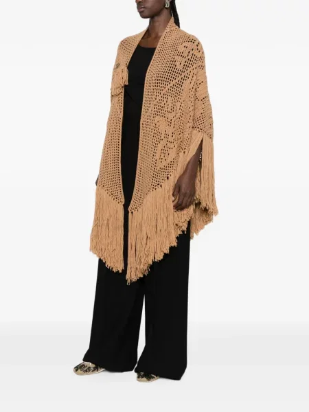 Poncho Chiara Is cu franjuri tricotate