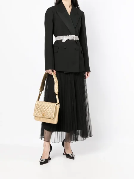Prošívaná kabelka Chanel Pre-owned zlatá