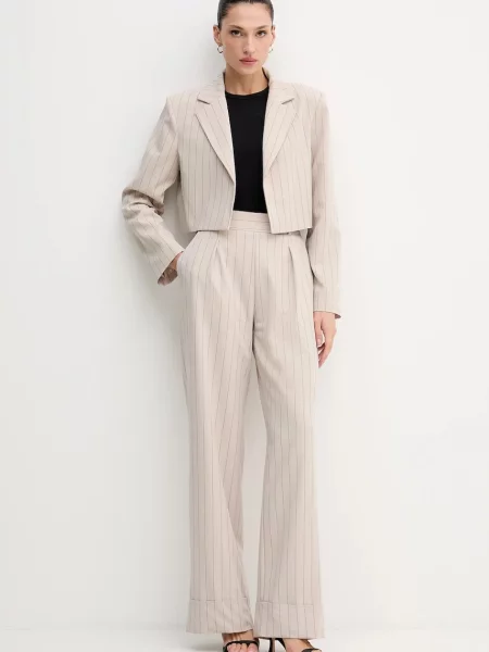 Піджак Answear.LAB без застібки візерунок бежевий