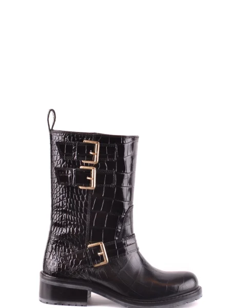 Usnjene škornji Dsquared črna