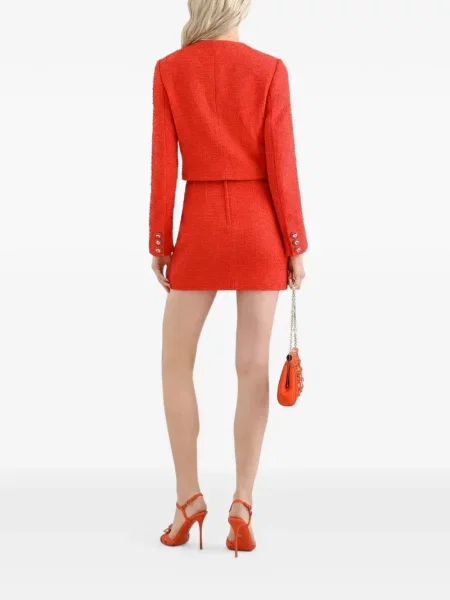 Geacă Dolce & Gabbana din tweed portocaliu