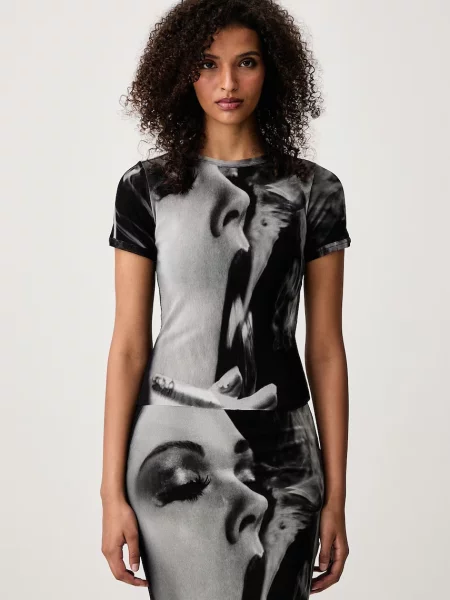 Jean Paul GAULTIER Smoking t-shirt γυναικείο μαύρο