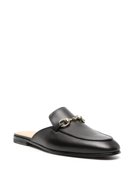 Papuci tip mules Scarosso din piele negru