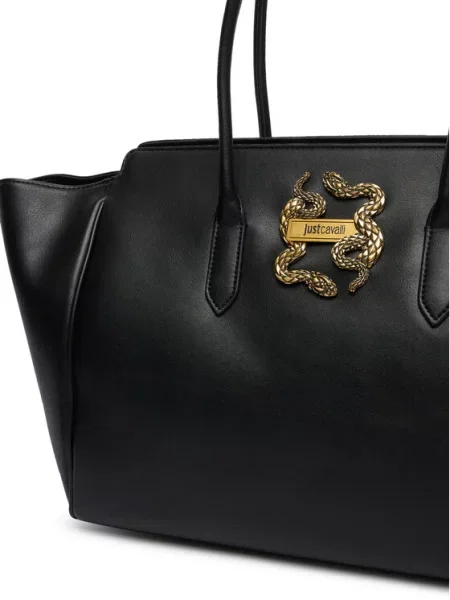 Just Cavalli Ročna torba Iconic Snakes črna