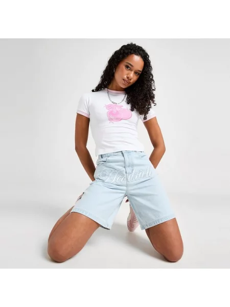 Hoodrich Szorty Front Script Jort Light Blue niebieskie