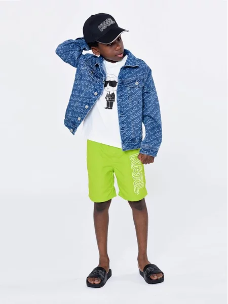 Plavecké šortky Karl Lagerfeld Kids zelené