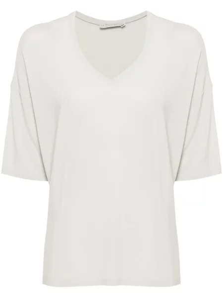 Tricou Le Tricot Perugia cu decolteu în V gri
